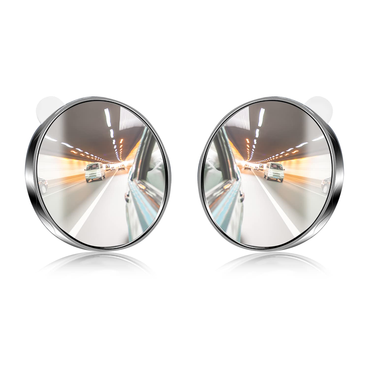 TORMEN Blind Spot Mirror, Reusable Round Rearview, Innovative Sucker Rear Mirrors, HD Glass 360 Degree Adjustable for Universal Car Trucks Vehicles SUV(2 Pcs, Black)