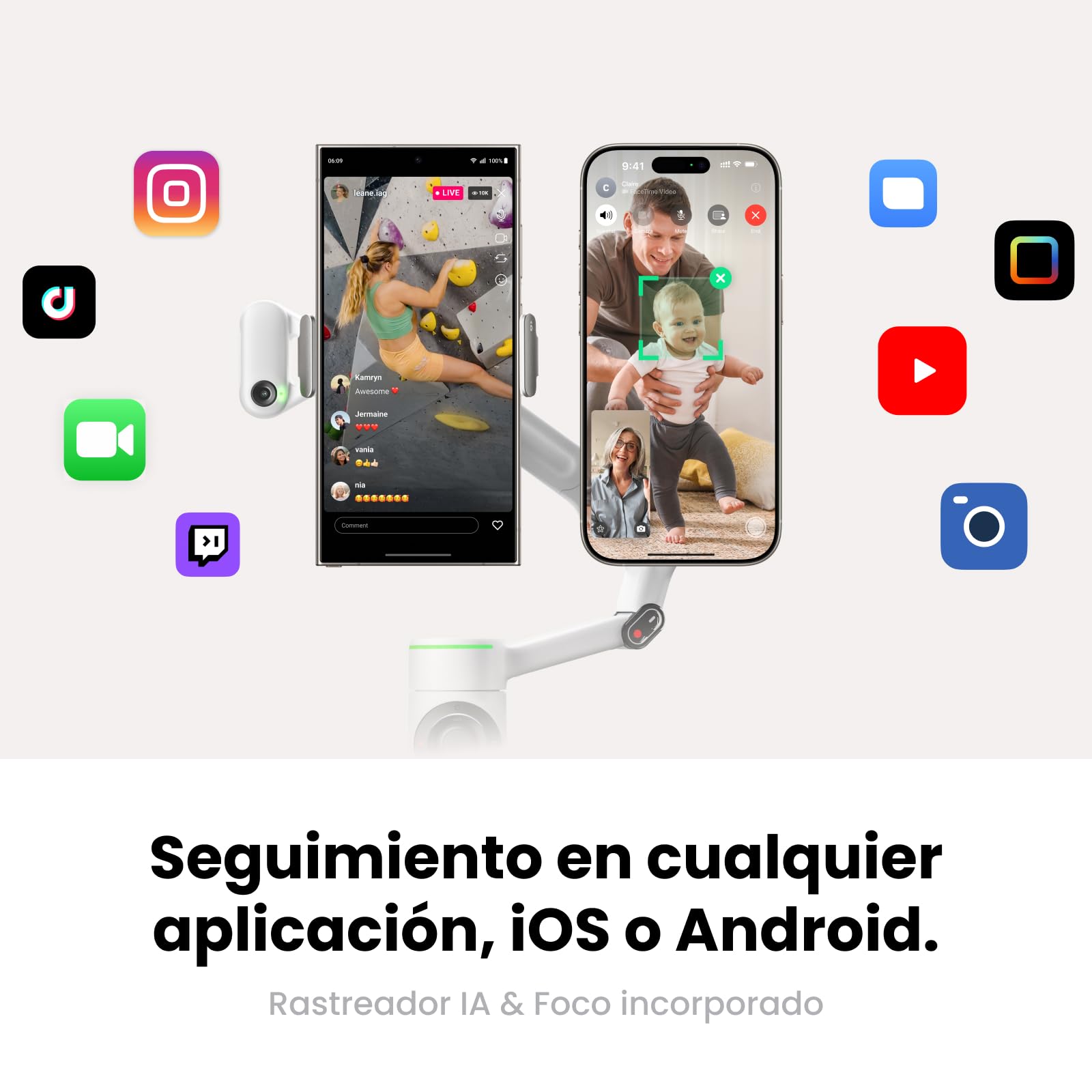 Estabilizador Gimbal Insta360 Flow 2 Pro para iPhone y Android, Gimbal IA para teléfono, para móvil para Viajes y Vlogs - Paquete definitivo para creador Gris