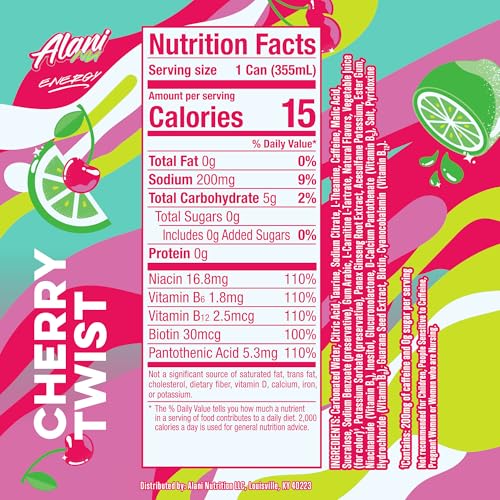 Alani Nu Cherry Twist Sugar Free Energy Drink (Pack of 12) - image 3