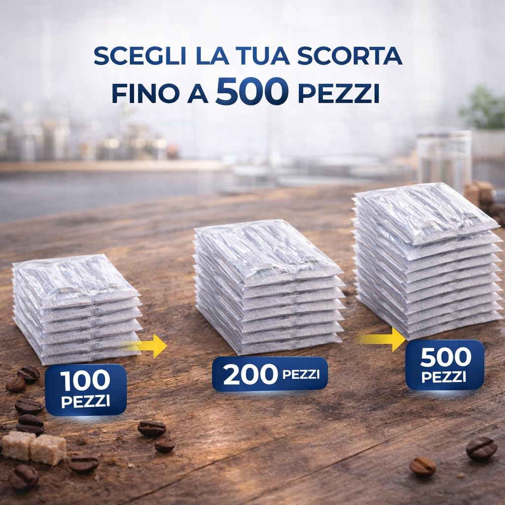 Palette Caffè Riutilizzabili Imbustate Singolarmente – Lavabili in Lavastoviglie fino a 125 Utilizzi – Igieniche per Casa, Ufficio e Bar (100)