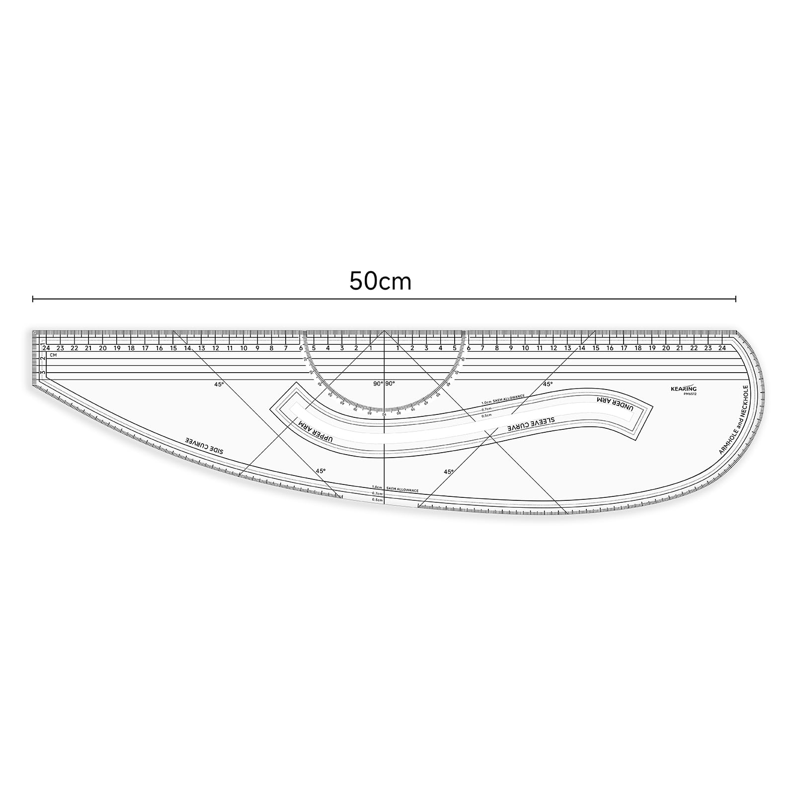 KEARING Muster - Lineal, Allzweck - Design - Lineal mit Seitenkurve