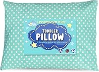 Vista 6 de Almohada y funda de almohada para niños pequeños, hipoalergénica, fabricada en Estados Unidos, suave y transpirable, ideal para siestas, cama