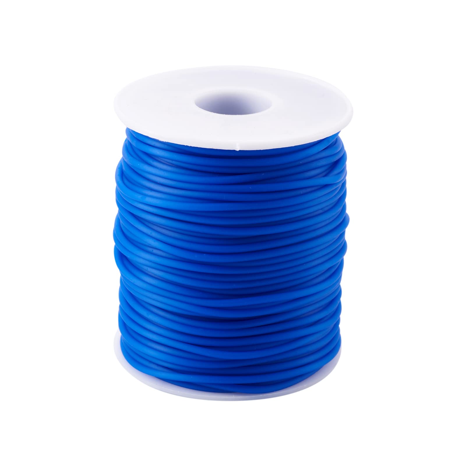 Craftdady 50m Hollow Pipe Tubing PVC Rubber Cord Rubber Tube Cord Wrapped Around For Memory Wire Necklace Bracelet Knitting, Blue