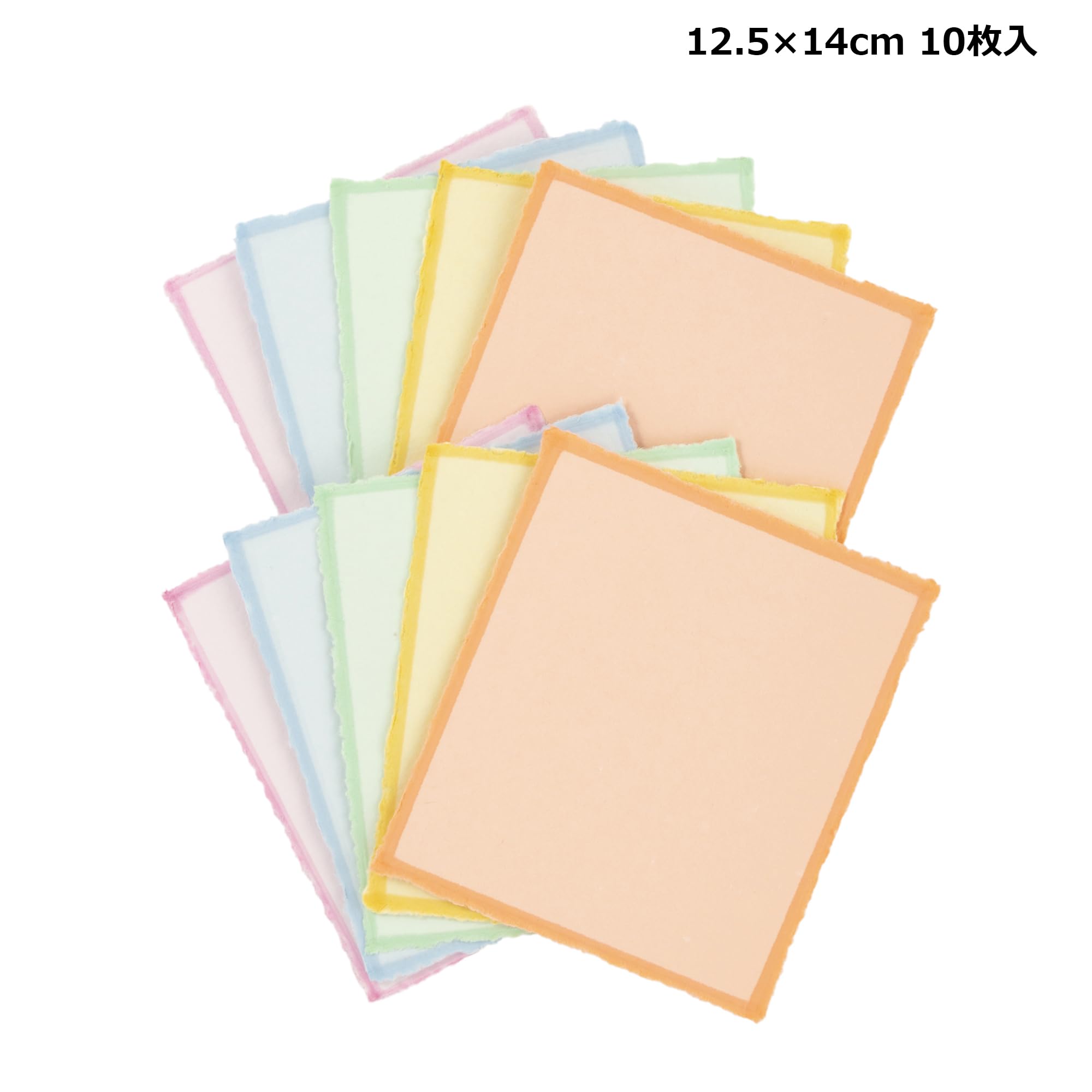 Amazon | 和紙ミニ色紙 10枚セット｜両面淡色・耳付き｜5色アソート
