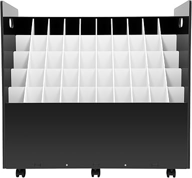 Blue Print Storage Organizer - Mobile Roll File Cart,50 Slots Mobile Blueprint Storage Rack Cart, Blueprint Cabinet with Wheelsm, Large Capacity Blueprint Storage Cart for Office and Home 50 Slots