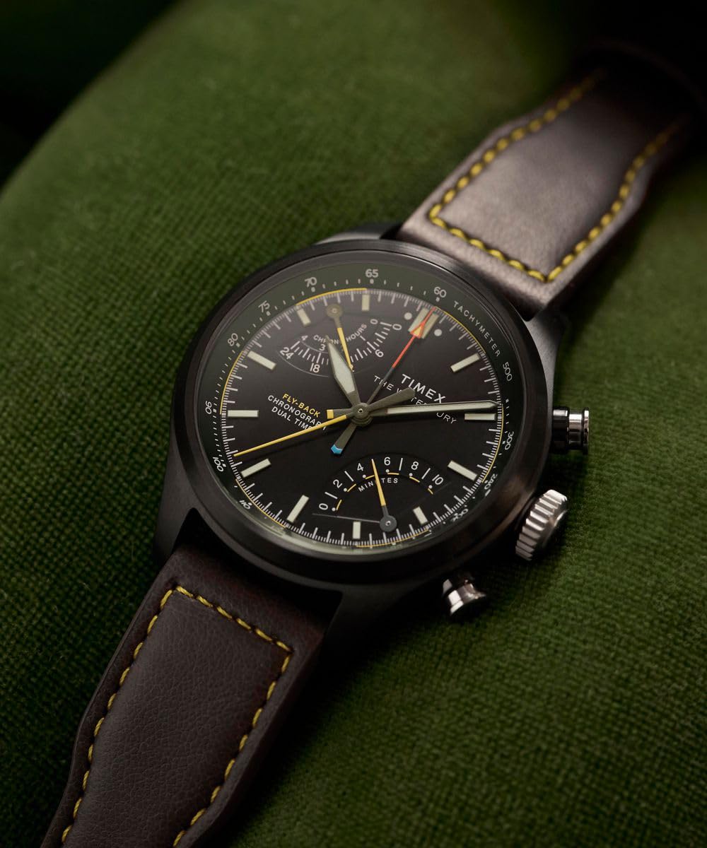 Timex Herren Multi Zifferblatt Quarz Armbanduhr Waterbury Ace Fly-Back