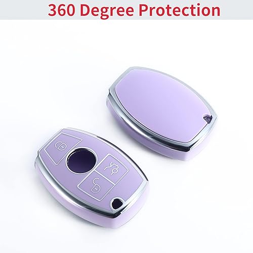 Miniatura 4 de Funda para llavero de TPU adecuada para BMW Chevrolet Kia Lexus Jeep Mercedes-Benz, Púrpura