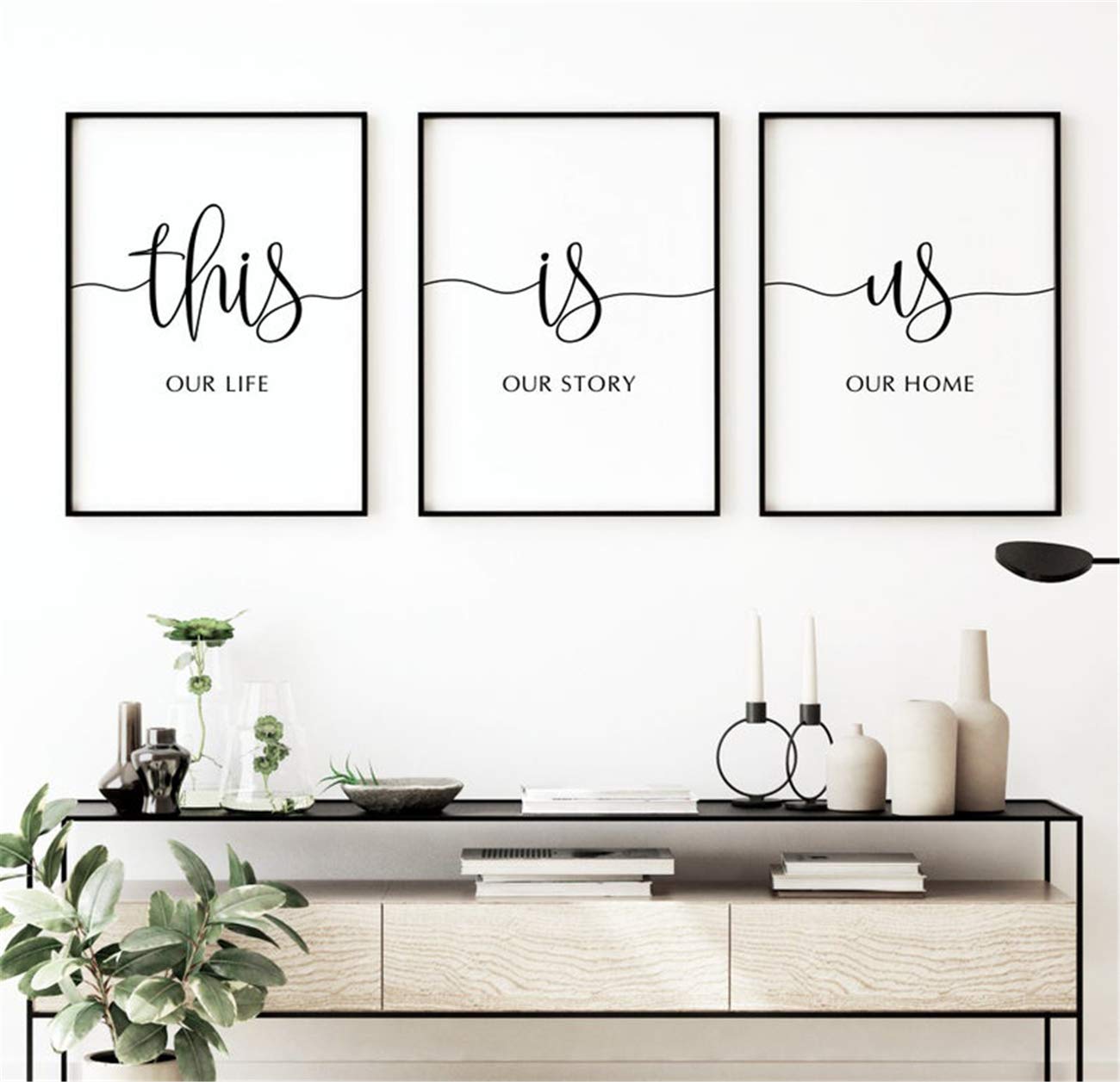 Canvas Painting 3 Piece Prints This is Our Life Our Story Our Home Wall Art Modular Family Quote Poster Pictures Framed Artwork for Living Room Bedroom Decoration