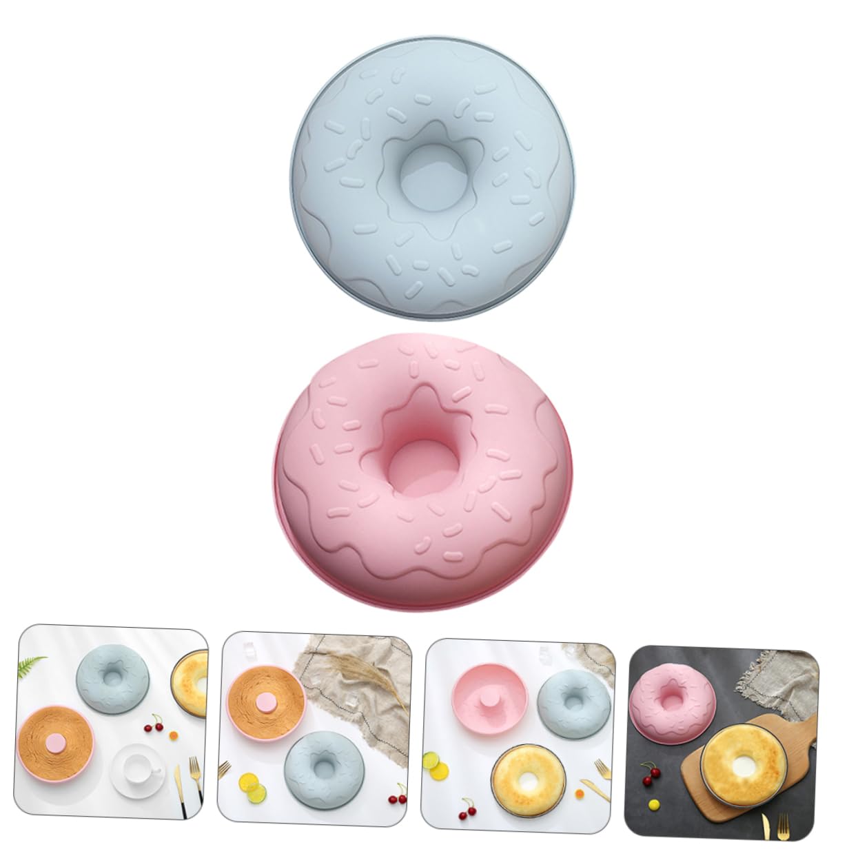 Cabilock 4 Piezas molde de donas magdalena de silicona mini moldes para pasteles molde muffins molde para magdalenas bandeja para hornear asadera molde creativo para donas mousse moho Gasa