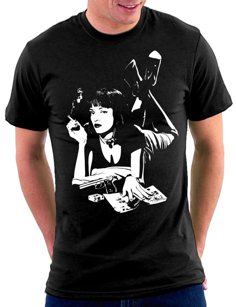 Million Nation Men's Black Pulp Fiction Mia T-Shirt - 54
