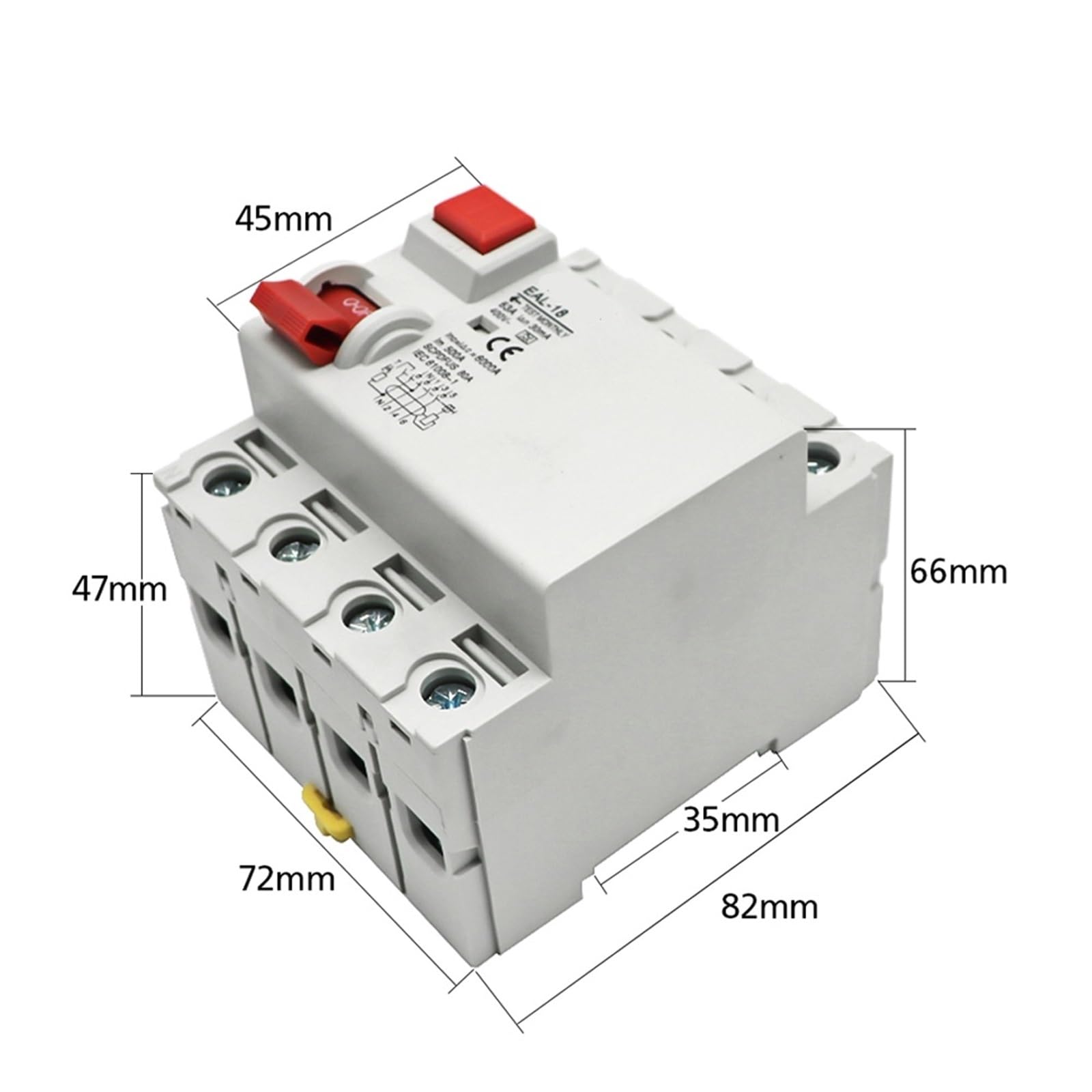 4P 32A 10/30/100/300mA Typ A Przełącznik przepływu ziemi RCD ELCB Elektromagnetyczny przełącznik różnicowy wyłącznik bezpieczeństwa (rozmiar : 4P 100 mA, kolor: 25A)