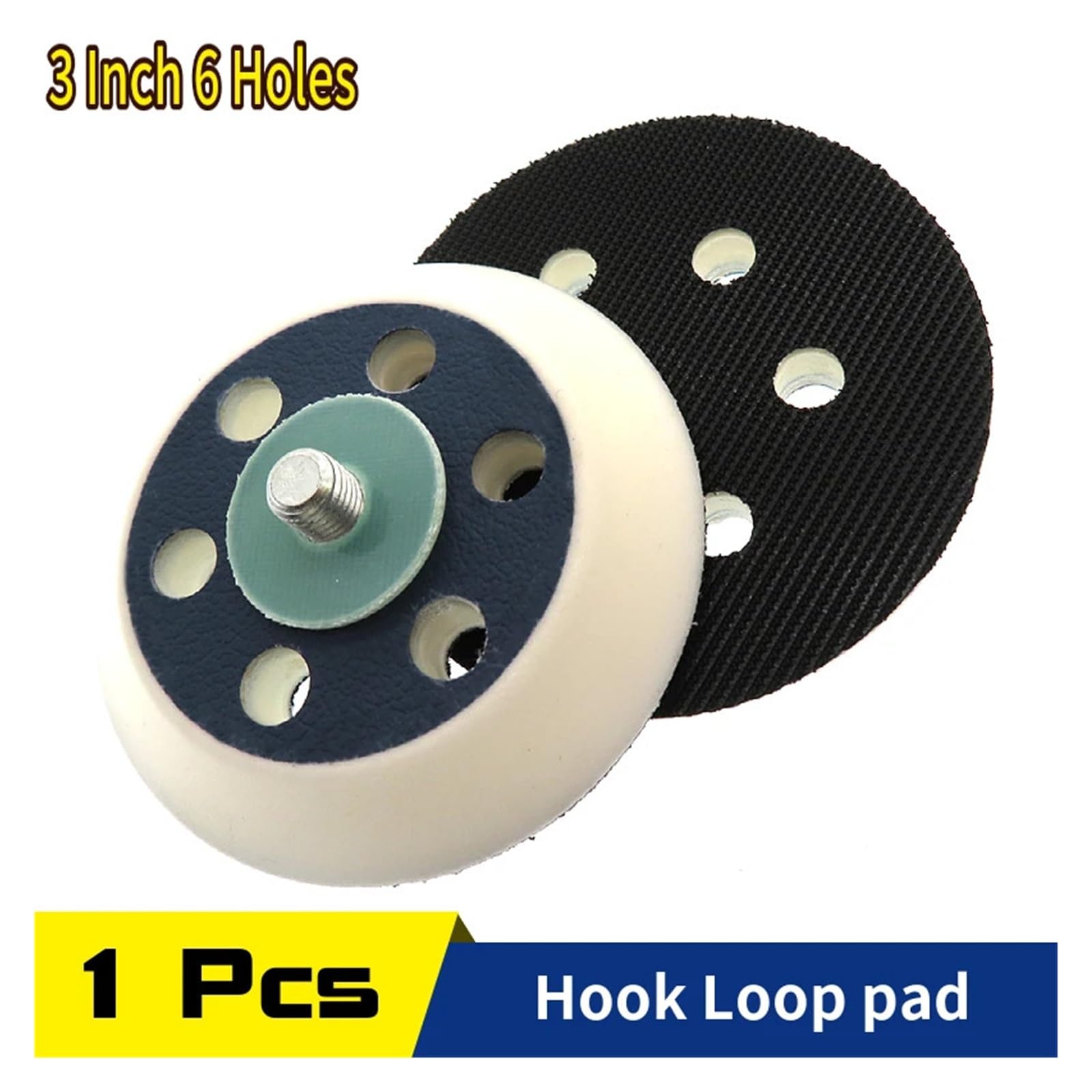GYQAZSS 3 Inch 6-Hole Sanding Pad Sander Backing Plate 75mm 5/16-24 Thread for Hook & Loop Sanding Discs Polishing Grinding Rotary Tools