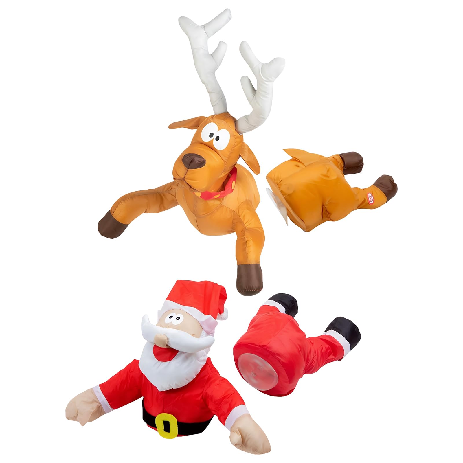 Le Père Noël Brise Le Verre, Décoration De Père Et Renne À Crash Pour Fêtes, Décorations Portes Animées Noël Renne, Décor Sonore Festif Avec Action Pieds Et Autocollant De Verre Brisé Pour