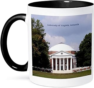 3dRose mug_55349_4 "University of Virginia, Rotunda" Two Tone Black Mug, 11 oz, Multicolor