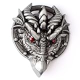Men’s Norse Viking Dragon Head Belt Buckle Jewelry, Vintage Celtic Dragon Animal Punk Rock Western Cowboy Belt Buckle for Men