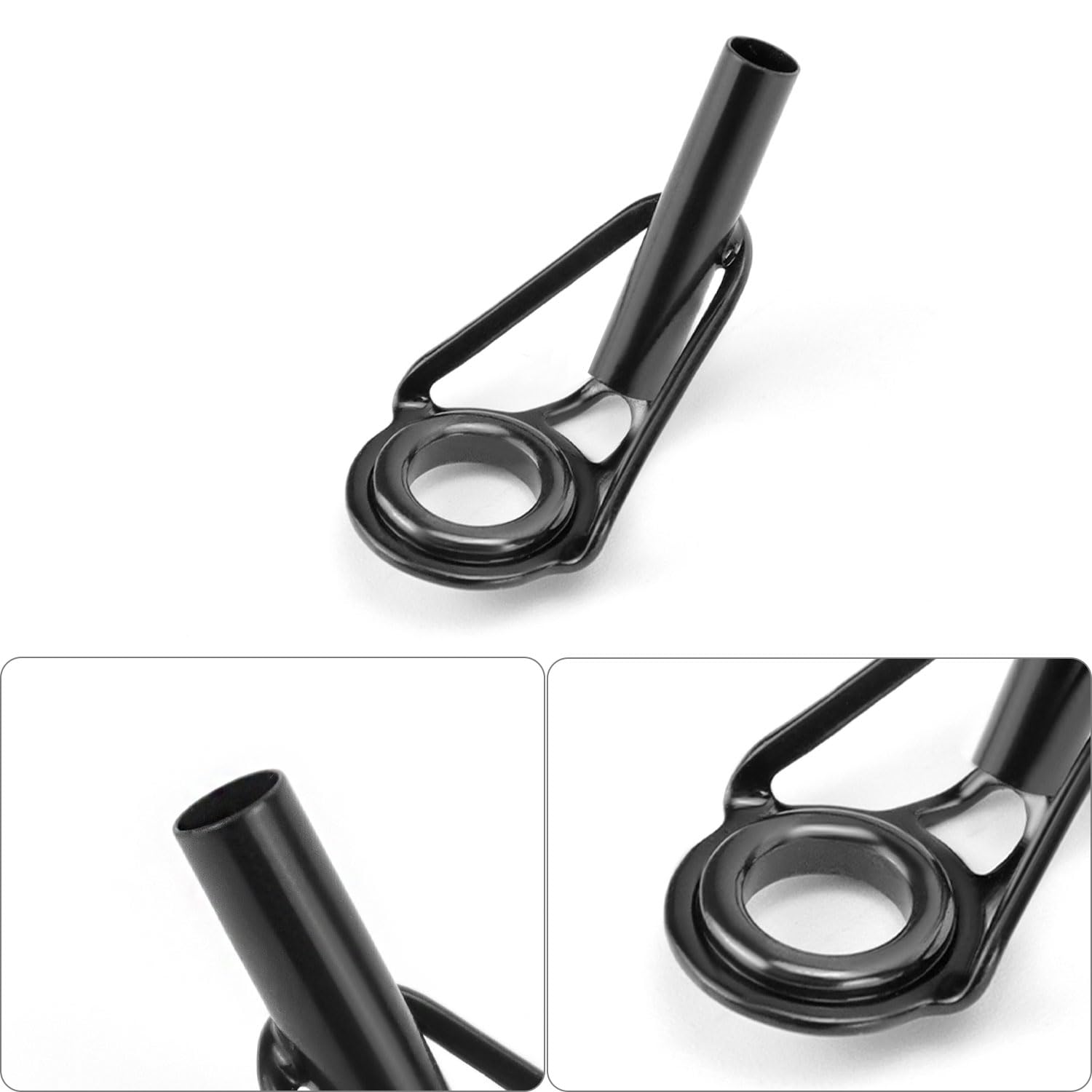 QWORK® 40 Piezas Anillos de Punta de Caña de Pescar 8 Tamaños Cerámica Acero Inoxidable