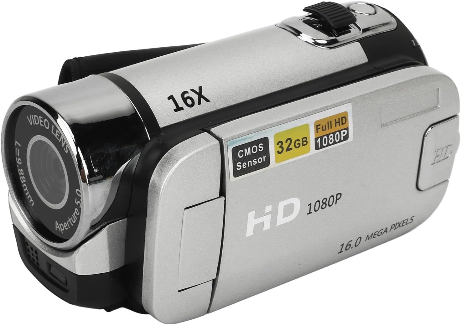 16MP Digital Camera, 1080P Video Recorder, Video Camera with Fill Light, 2.4inch Rotating Screen, 16X Zoom, Supporting External Mic, for Baby Growth Record,Travel,Wedding,Campus