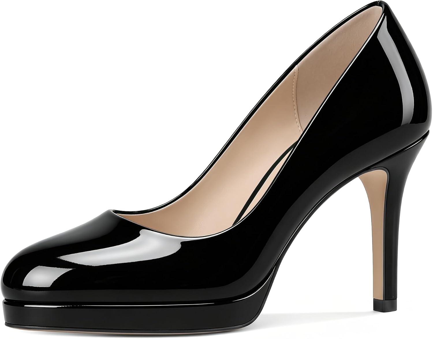 Mettesally Women's Platform Pump Heels Leather Closed Toe Comfy Size 6-11