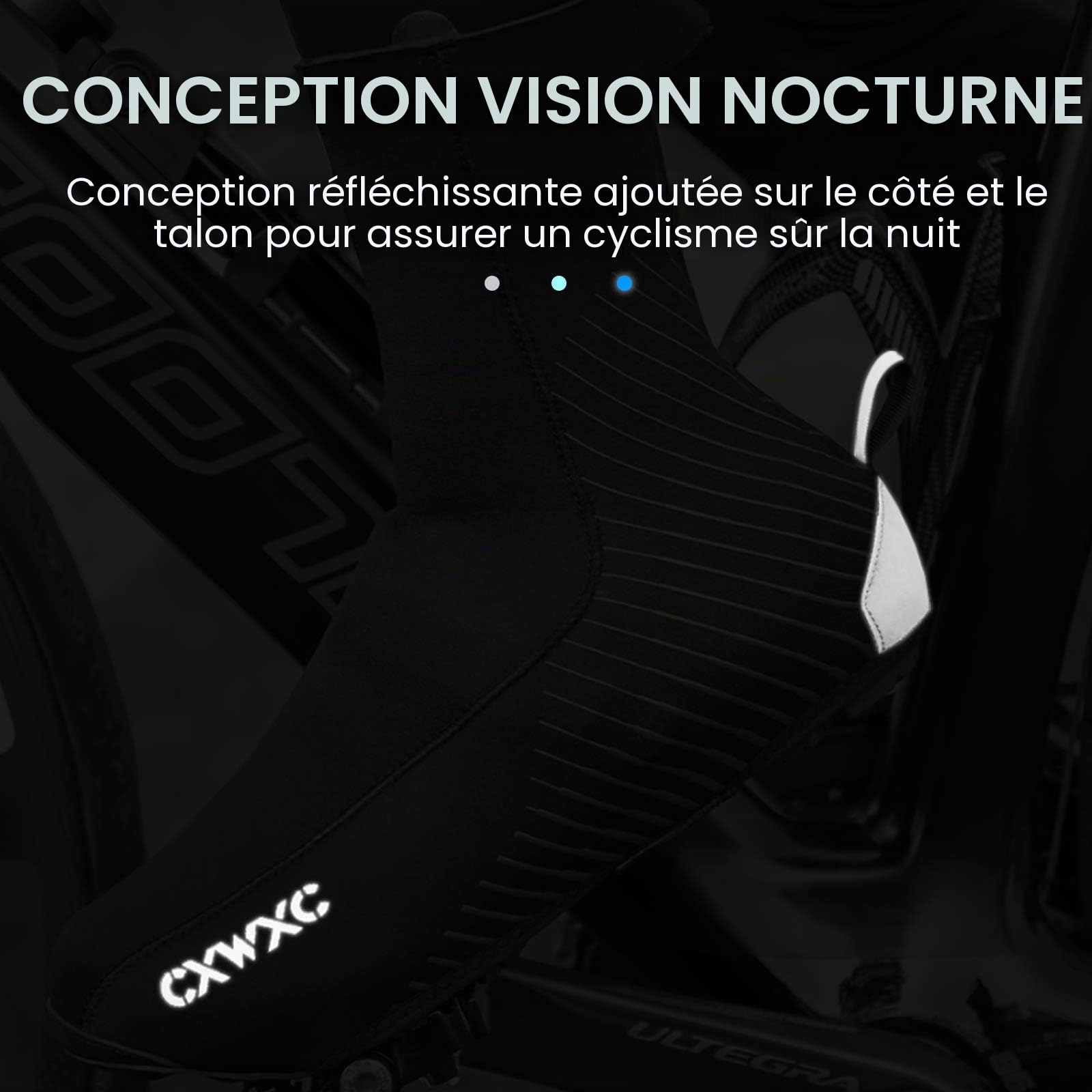 CXWXC Couvre-Chaussures d'hiver pour Homme et Femme, Couvre-Chaussures Chaudes pour vélo de Course, VTT, Chaussures de vélo de Route Coupe-Vent en néoprène