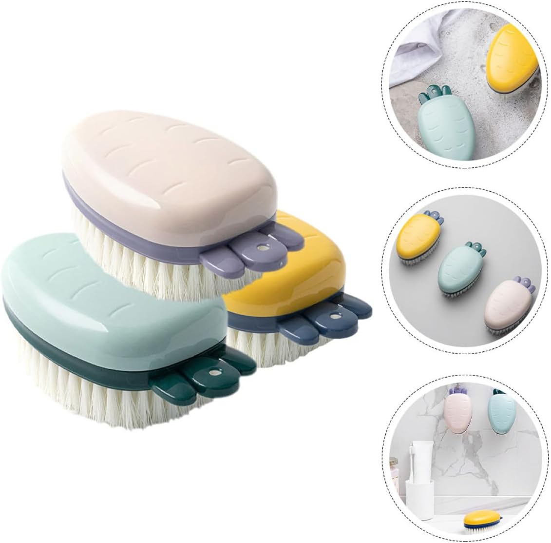 Creative Carrot Shoe Brush Set, Soft Bristles, 3 Piece Plastic