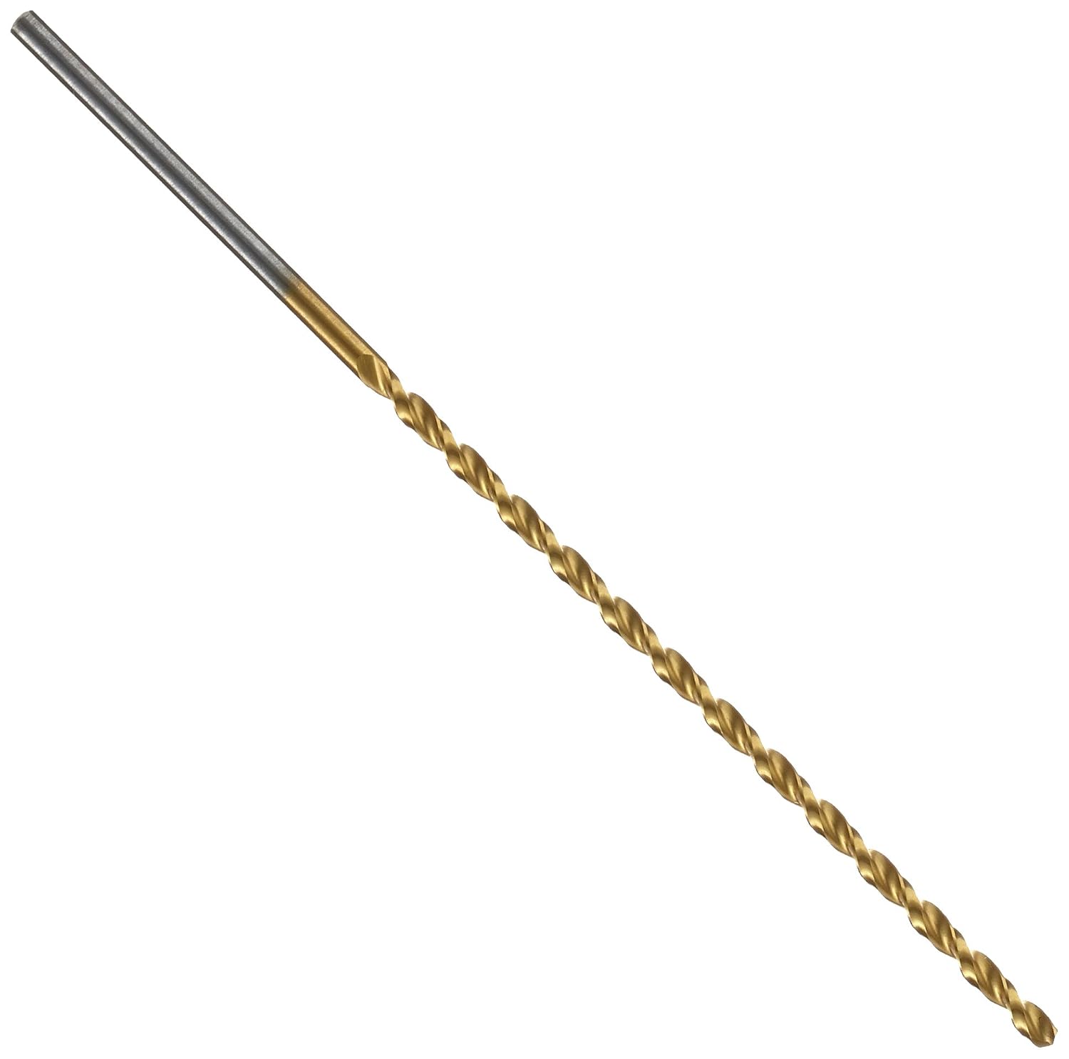 Precision Twist QC91GM High Speed Steel Long Length Drill Bit, TiN Coated, Round Shank, Parabolic Flute, 135 Degree Point Angle, 5.50mm (Pack of 12)