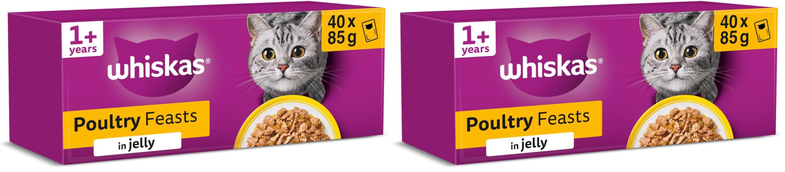 WHISKAS Adult Wet Cat Food in Jelly 40x85g Poultry Feasts — view 12