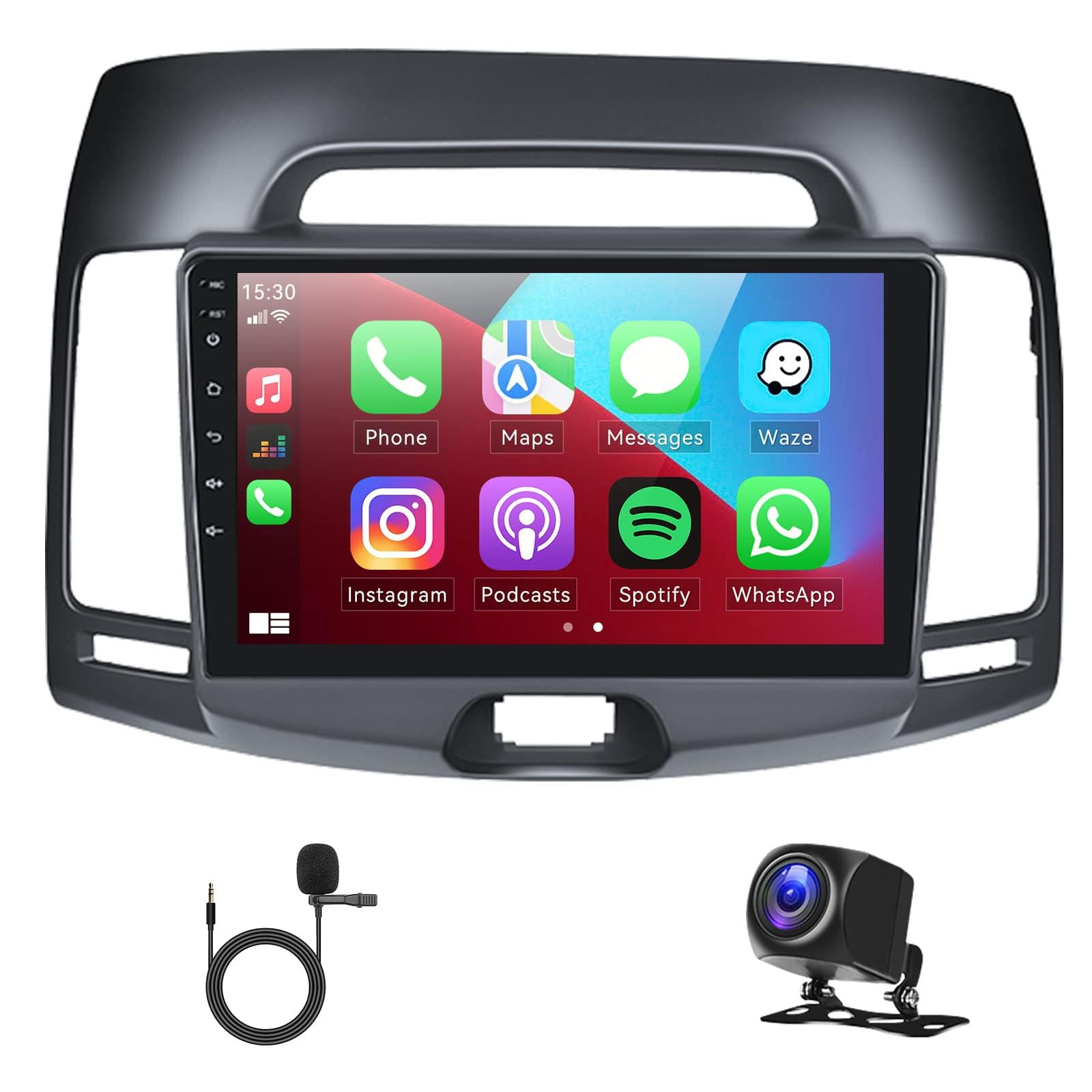 Photo 1 of 2+32G Android 13 Car Stereo for Hyundai Elantra 2006-2010 with Apple Carplay Android Auto 9 inch Touch Screen Radio Head Unit Support FM RDS HiFi Bluetooth WiFi GPS + AHD Backup Camera & MIC