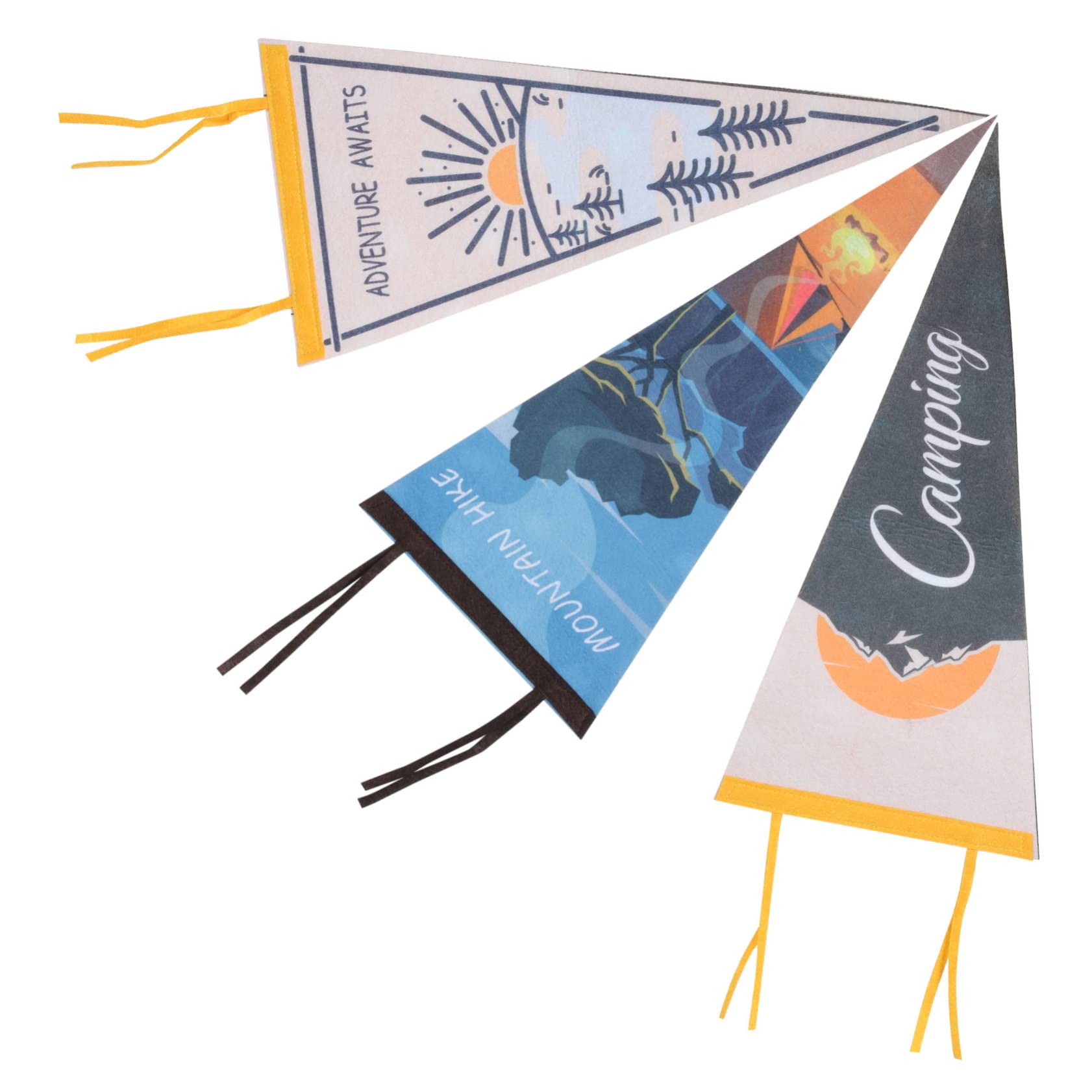 VICASKY 15piezas Banderines Triangulares De Fieltro Para Decoración De Camping De Atardecer Perfectos y De Acampada