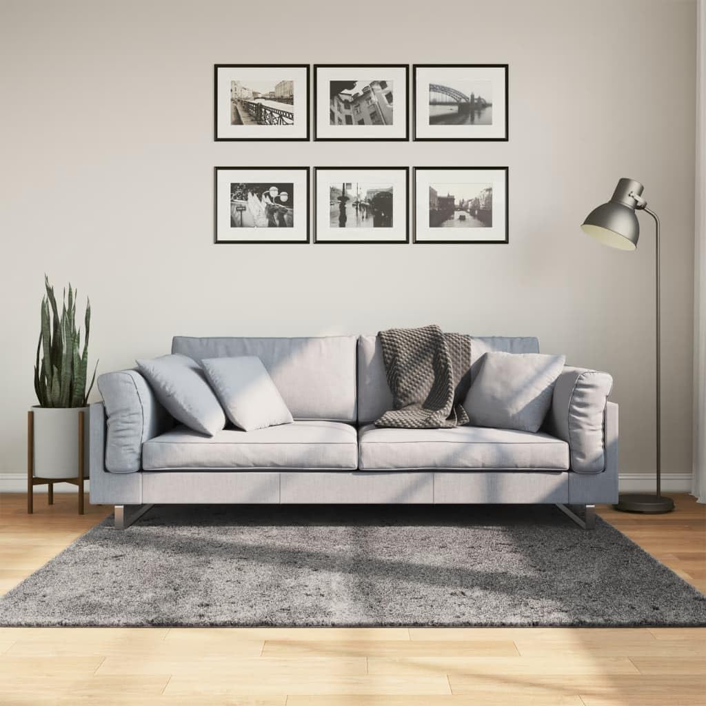 Tapis salon moelleux lavable HUARTE anthracite 160x160 cm