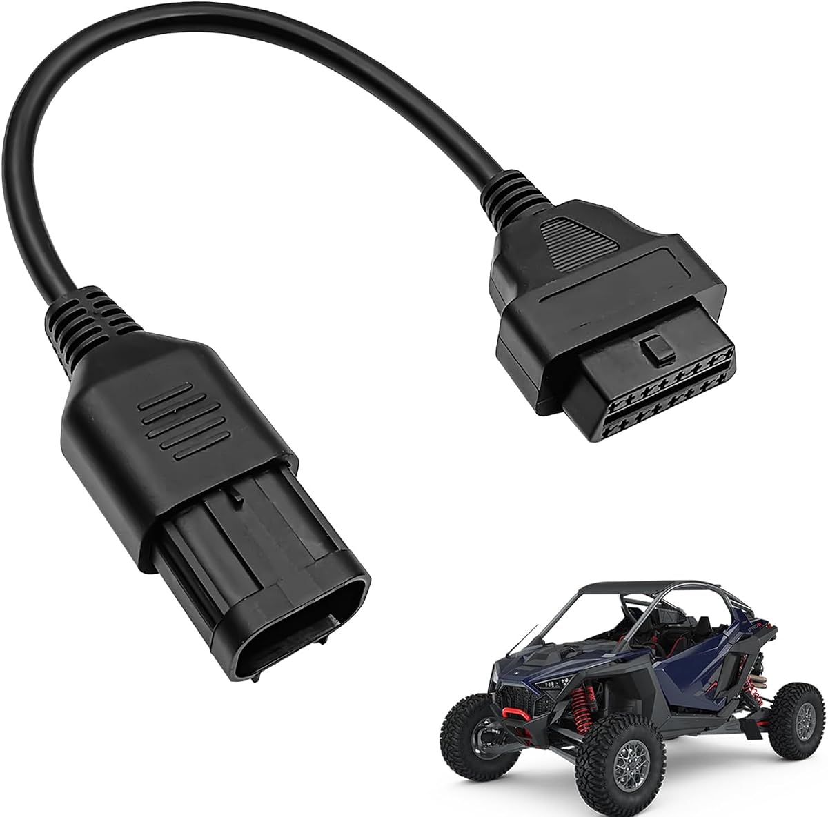 Adaptador OBD2 de 8 pines a 16 pines para ATV y motocicleta - Cable convertidor de diagnóstico OBD compatible con escáneres Polaris RZR, Slingshot, Ranger, Sportsman, ACE, CAN Bus y ELM327