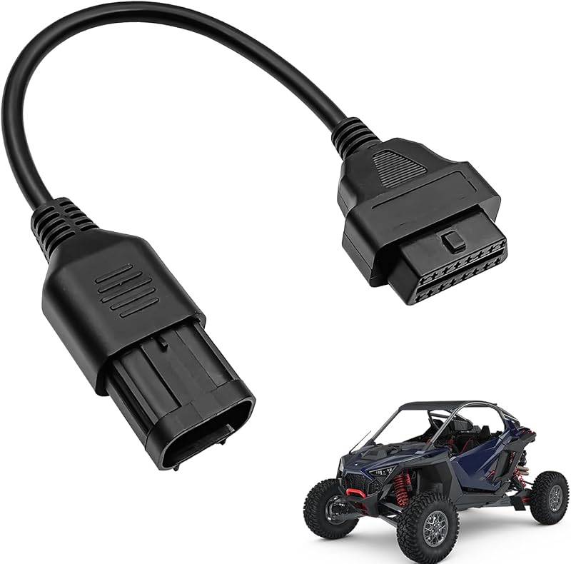 Adaptador OBD2 de 8 pines a 16 pines para ATV y motocicleta - Cable convertidor de diagnóstico OBD compatible con escáneres Polaris RZR, Slingshot, Ranger, Sportsman, ACE, CAN Bus y ELM327