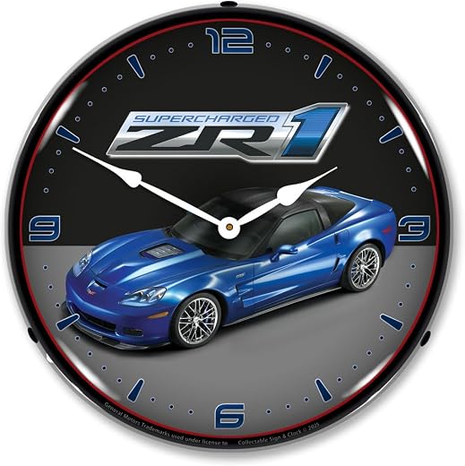 C6 Corvette ZR1 LED Lighted Wall Clock