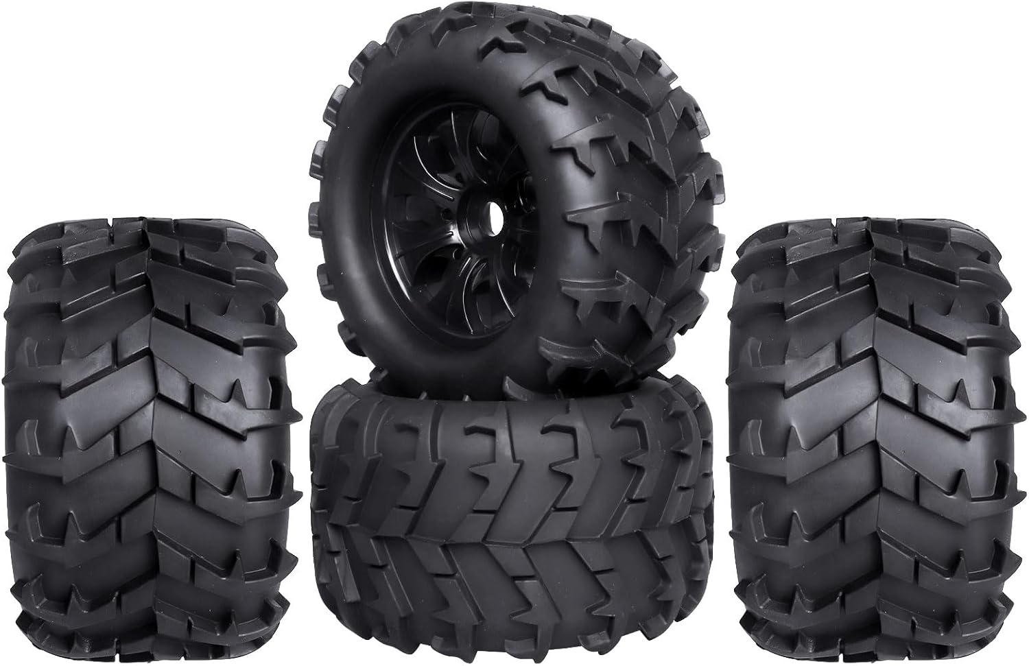 HobbyPark PreGlued 3.2 17mm Hex RC Monster Truck Wheels and Tires Set for 1/8 Scale Arrma Kraton 6s Notorious Traxxas Maxx Tmaxx E-Revo 2.0 3.3 HPI Savage