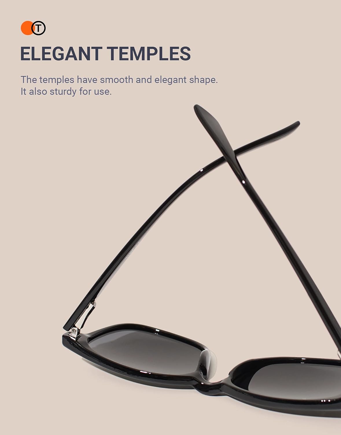 TIJN Polarized Sunglasses for Womens and Mens,Classic Square Frames Shades for UV Protection, Stylish and Trendy Sunnies - Image 6