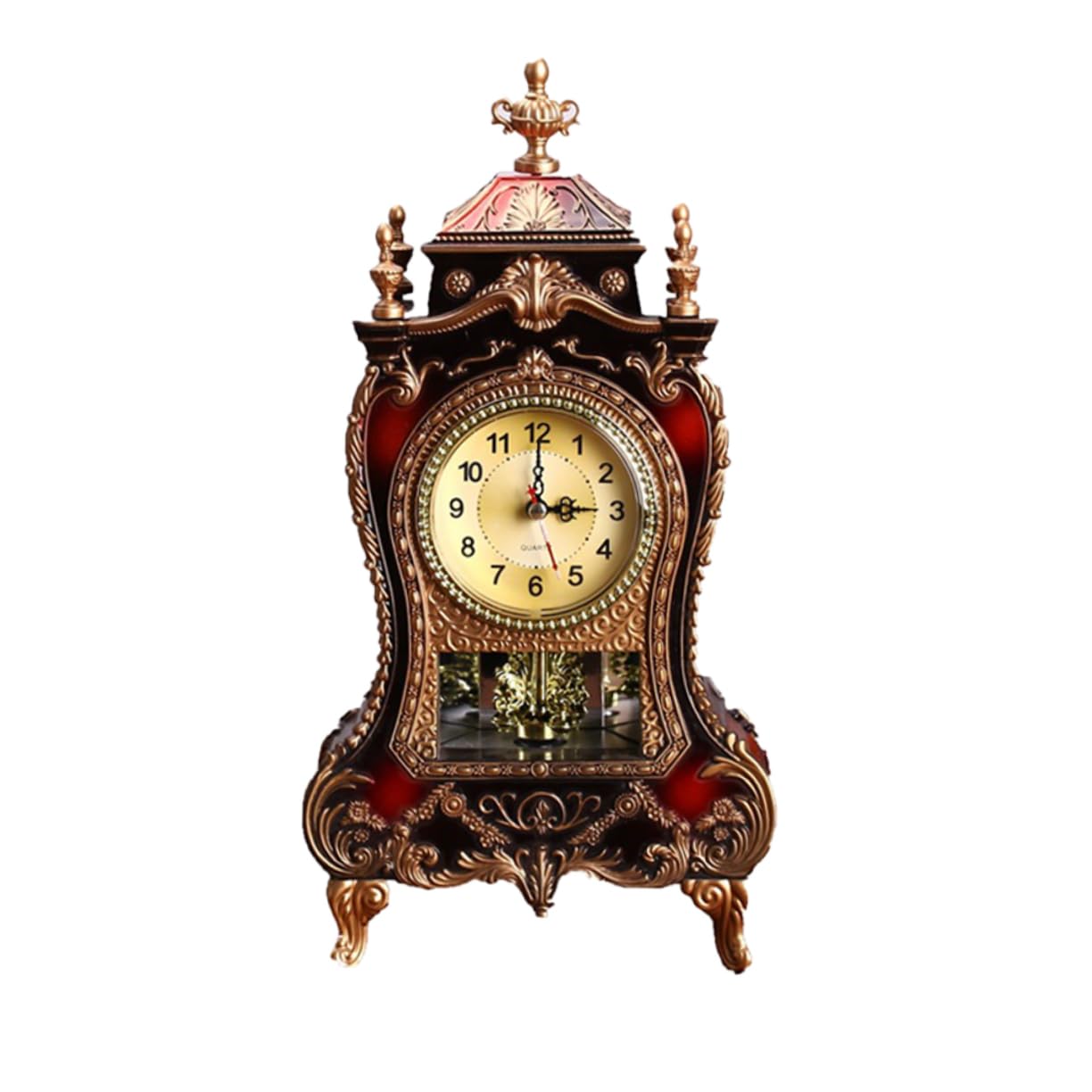 Reloj De Mesa Decorativo De Estilo Europeo con Campana Musical Reloj Sobremesa Sin Pilas para Sala Dormitorio Y Oficina Diseño Creativo Y Material Plástico Resistente