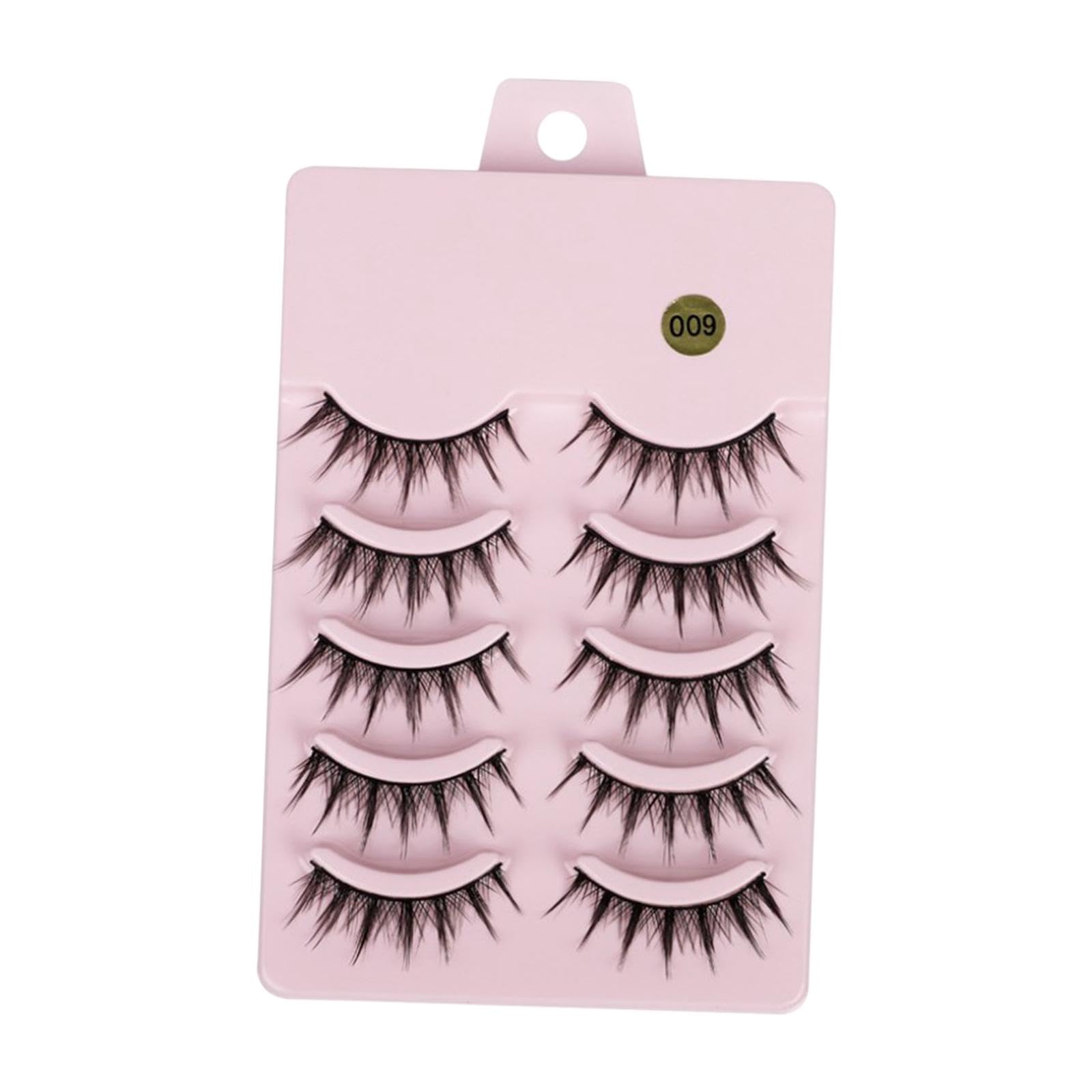5Pcs Black False Eyelashes Wispy Makeup Eyelashes for Woman Valentines Stage|Reusable and Waterproof False Eyelashes, Eyelashes Kit, Natural Long Eye Makeup Lash Lightweight|-image-28