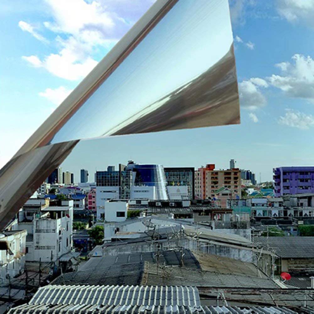 Film pour vitres stop vis-à-vis film adhésif statique réfléchissant et opaque