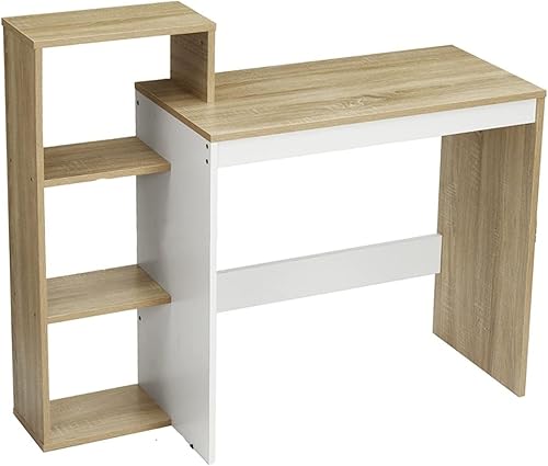 RHSH - Escritorio de escritura de 433in para computadora portátil estación de trabajo de estudio tocador con estante de almacenamiento de 4 capas