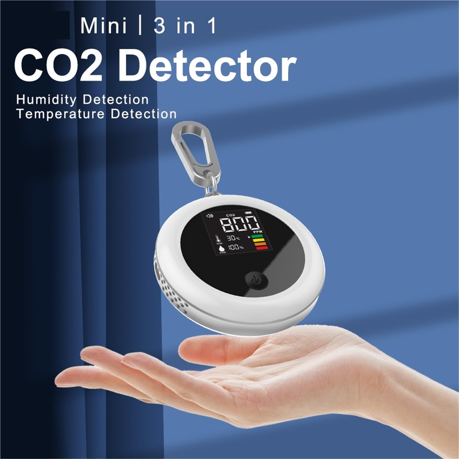 Monitoraggio della qualità dell'Aria, Misuratore di anidride carbonica 3 in 1, rilevatore Temperatura e umidità, Monitor qualità