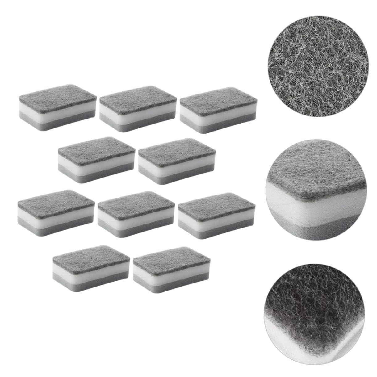 3 Series Estropajo Depuradores De Cocina Depuración Familiar Fregador De Platos Fregar Esponja Doméstica Utensilios De Cocina para Lavar Platos Grey 10 Piezas X 3
