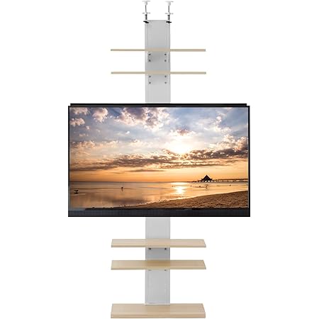 Amazon タンスのゲン テレビスタンド 壁寄せ 32型 65型対応 突っ張り式 テレビ台 ロータイプ ハイタイプ 首振り 棚板付き オーク ローボード テレビ台 オンライン通販