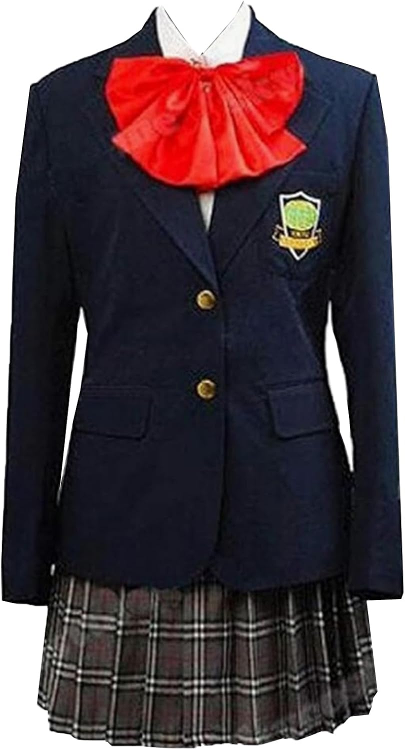Womens Suit Costume School Cosplay Shirt Skirt Bow Suit Uniform Dress Outfit Custom