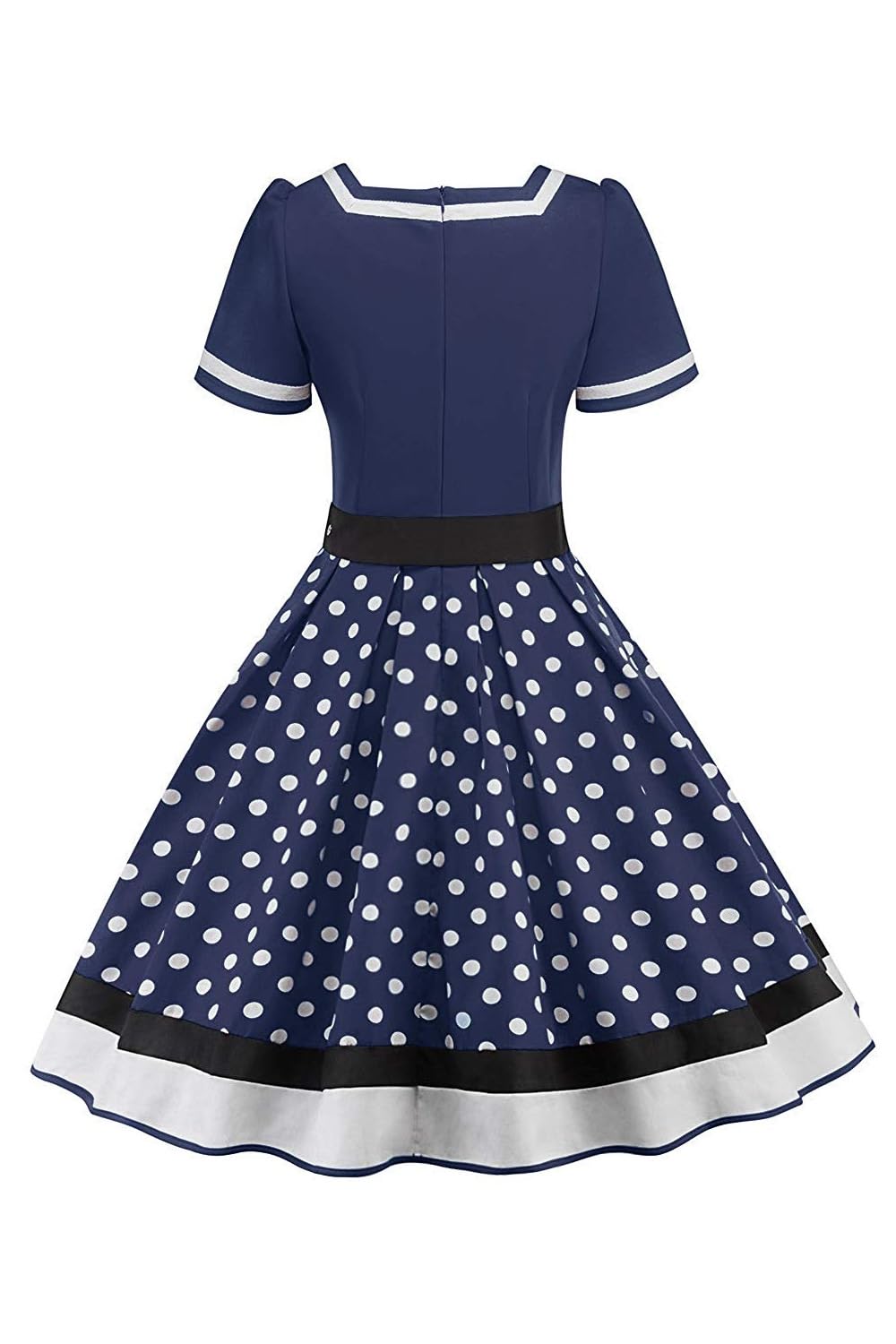 AXOE Damen 50er Jahre Kleider Rockabilly Vintage Festliches mit Abnehmbarer Gürtel A Linie