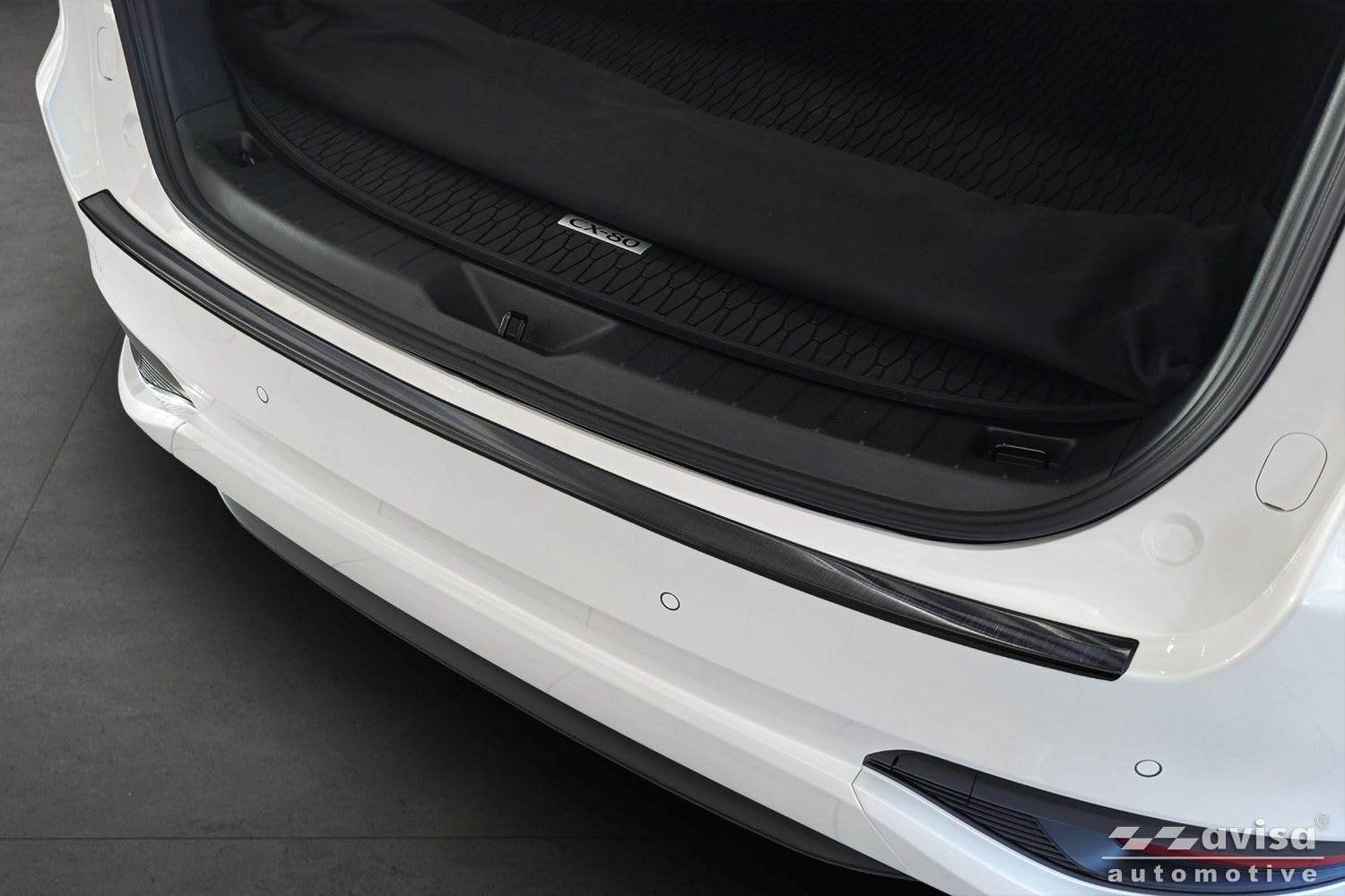 Avisa Protector de Parachoques Trasero de Acero Inoxidable Negro Compatible con Mazda CX-80 (KL) 2024-