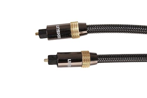 Miniatura 3 de Rixsun Cable de audio óptico, cable de audio de fibra óptica de 20 pies con funda de aluminio, cable trenzado de nailon, chapado en oro, cable