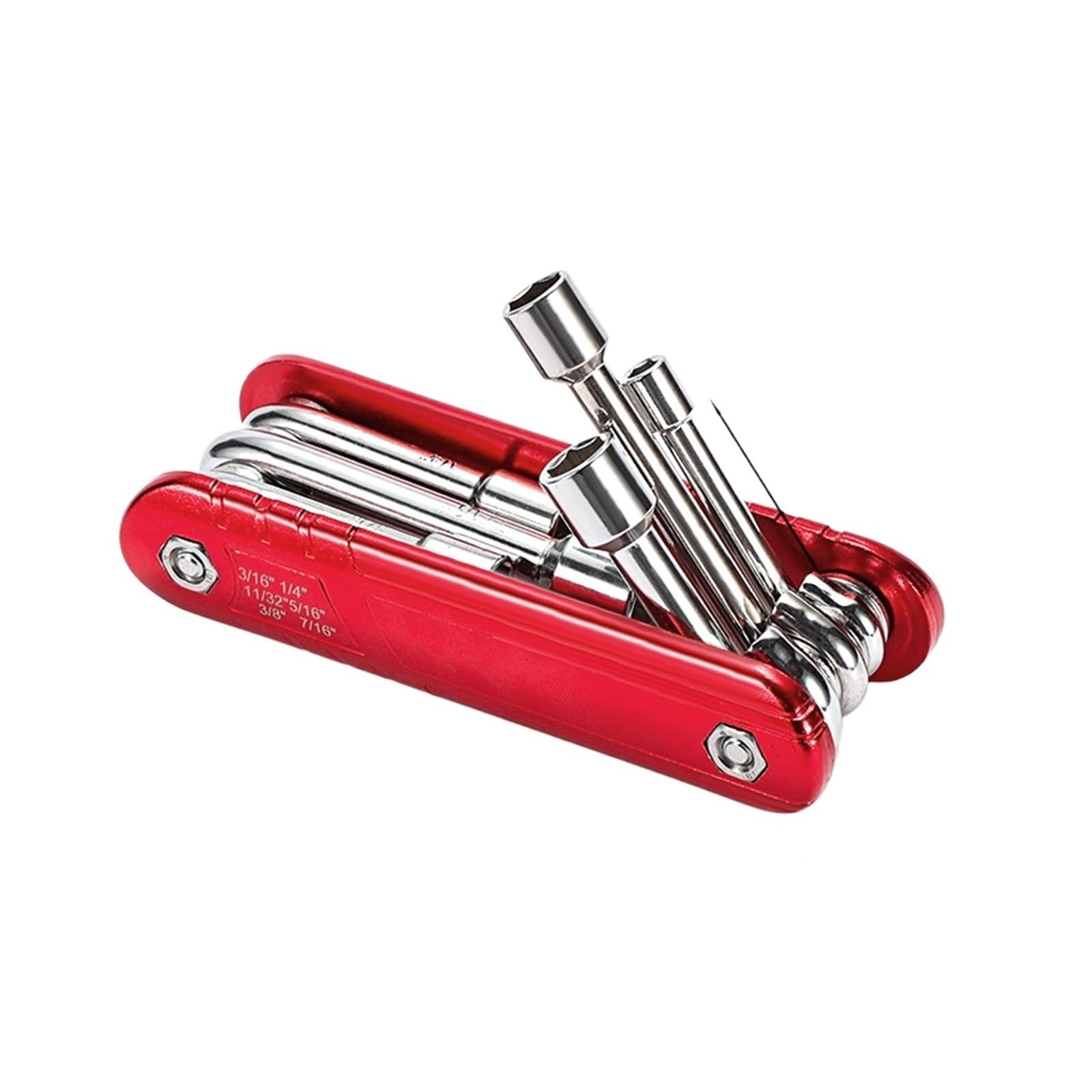 Yanyaxm A 6 In 1 Folding Nut Driver Set Imperial/Metric,Hex, Socket Wrench,Steel Shank Portable Handle