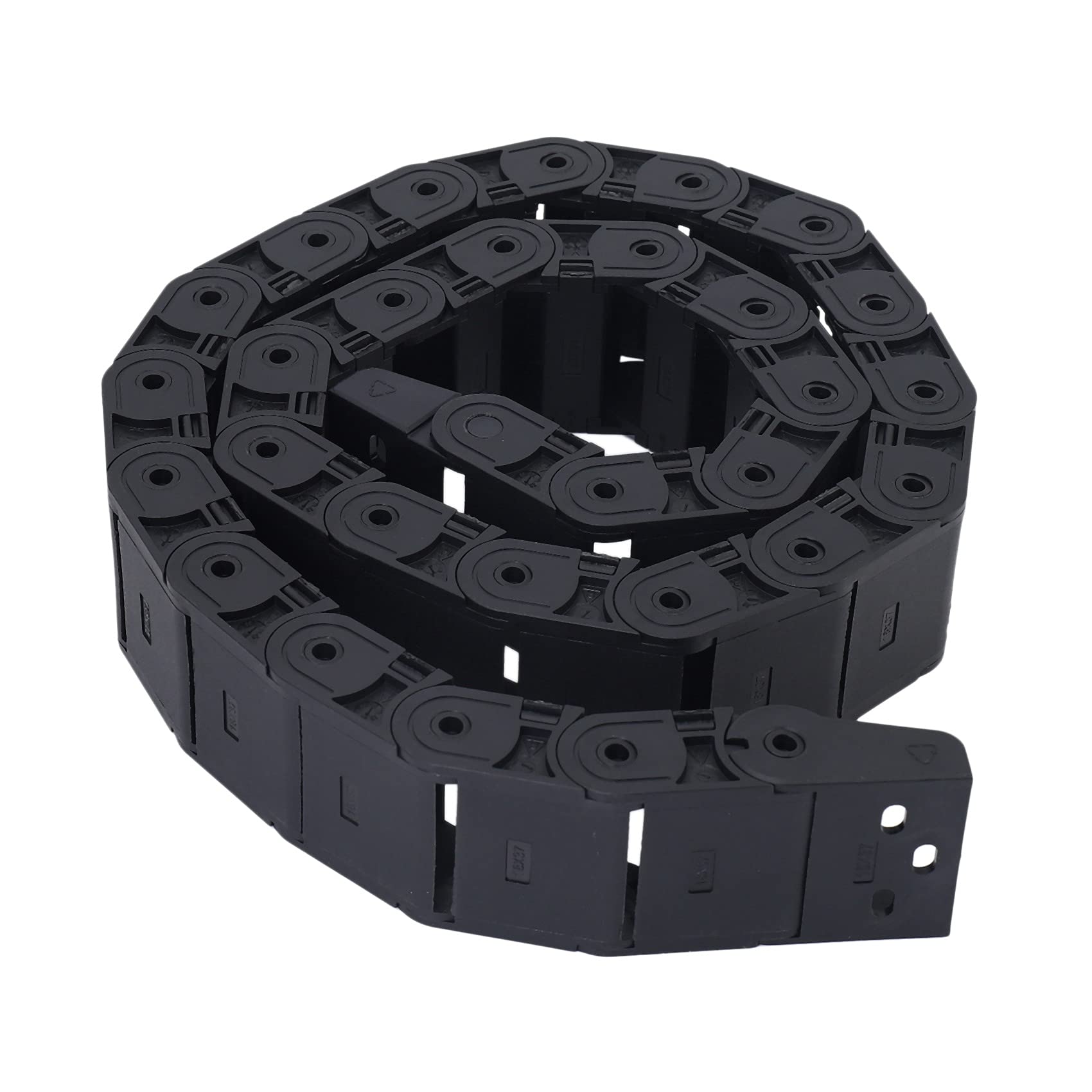 18 mm x 37 mm negro flexible semiabierto cadena de arrastre de cable 1M 39.4