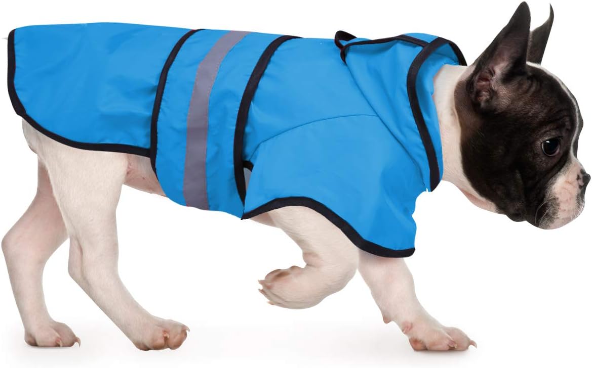 HDE Dog Raincoat Hooded Slicker Poncho for Small to X-Large Dogs and Puppies (Lake Blue, Medium)