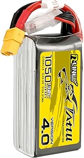 TATTU 6S Lipo Battery R-Line Version 4.0 1050mAh 22.2V 130C Lipo Battery Pack with XT60 Plug for Professional FPV Racing Competitions