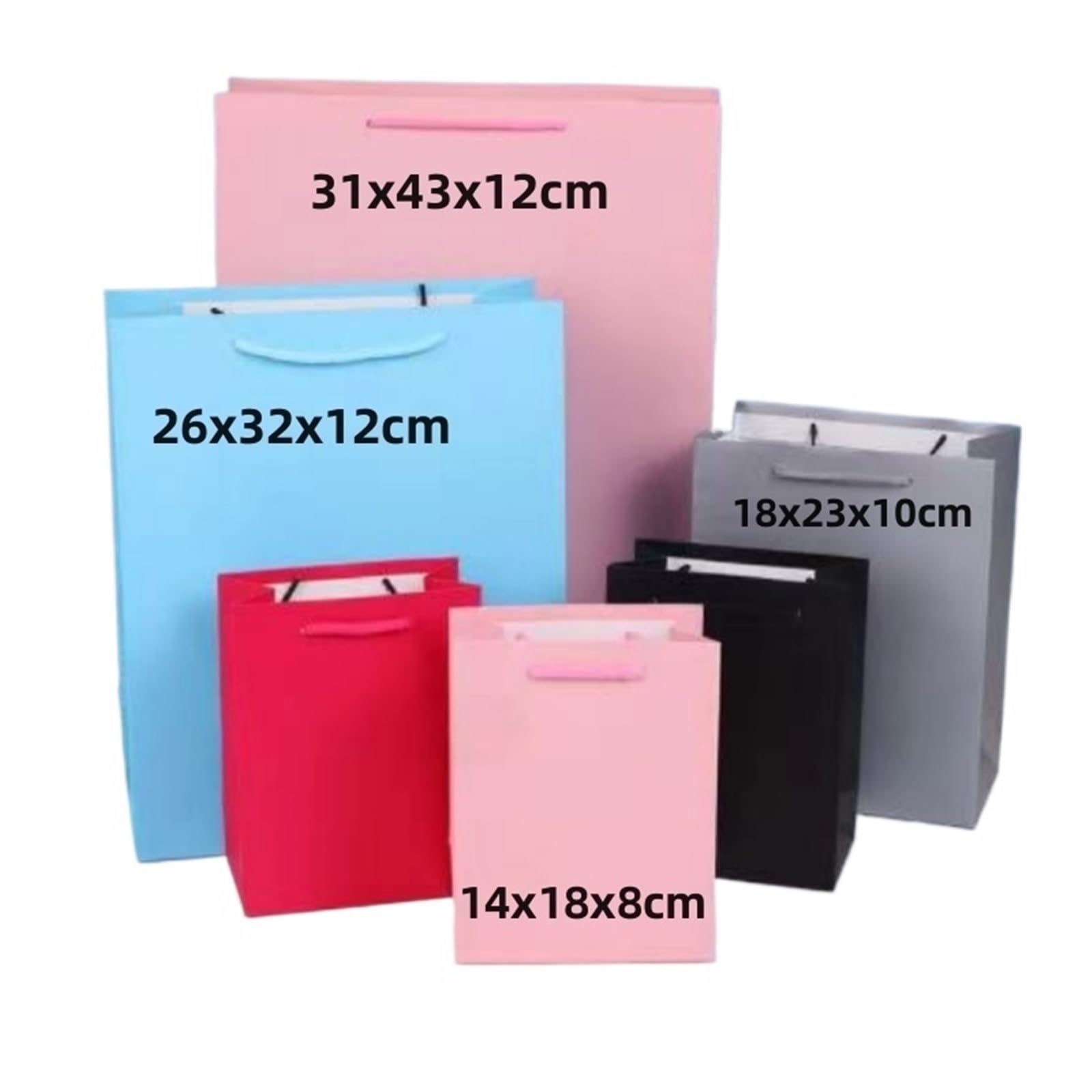 Sacchetto Regalo Kraft Sacchetto regalo di carta semplice da 12/24 pezzi | Scatola di caramelle Kraft con manico Pacchetto festa di compleanno di nozze(Black,18x23x10cm,24pcs)